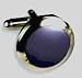 Cufflinks - Round Silver Setting with Purple Stone Center