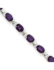 Sterling Silver Oval Amethyst Bracelet