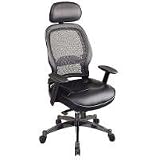 Office Star SPACE Collection: Deluxe Matrex Back Executive Chair with Leather Seat
