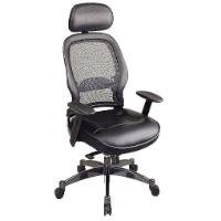 Office Star SPACE Collection: Deluxe Matrex Back Executive Chair with Leather Seat