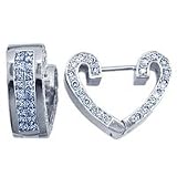 1.65 Carat F/VS1 Princess Certified Diamond Hoop Earrings in 18ct Solid White Gold