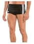 Speedo Men's Nylon Stripe Square Leg Bathing Suit, Black, 34