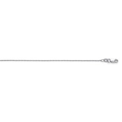 14k White Gold 1.2mm Bead Chain Necklace - 30 Inch - JewelryWeb