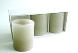 BATTERY OPERATED Pillar CANDLES Wax 2.5 grey Set 3