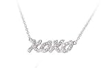 CleverEve's Sterling Silver Xoxo' Crystal Necklace