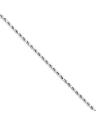 14k Gold White Gold 1.8mm D/C Rope Chain 14 Inches