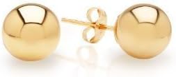 14k Yellow Gold Ball Stud Earrings pushback 3 4 5 6 7 8 10 12 14 MM