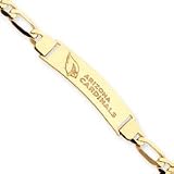 14K Arizona Cardinals Medium Logo w/Name Id w/Figaro Chain