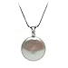 Pacific Sand Dollar Freshwater Coin Pearl Pendant with Diamond Accent White Gold