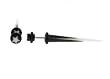 Fake Acrylic Taper - Black and White with White Star Logo - 16g Wire Stud - 6 Gauge - 41mm Length - Sold as a Pair