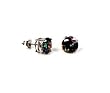ROUND RAINBOW TOPAZ CZ EARRINGS (CASTING) - 5MM.