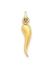 14k Solid Italian Horn Charm