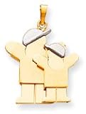 Big Boy Small Boy Charm, Yellow/White Gold