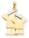 Big Boy Small Boy Charm, Yellow/White Gold