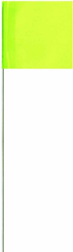 Swanson FLM21100 2-Inch by 3-Inch Marking Flags with 21-Inch Wire Staffs, Lime