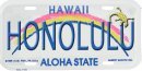 Honolulu Hawaii License Plate
