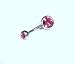 The Stainless Steel Jewellery Shop - Stainless Steel Navel Bar with Rose Cubic Zirconia