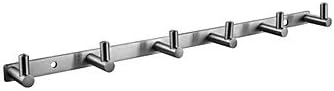 LI Bathroom Towel Rail/Rack with 6 Hooks Wall Mount, Brushed Steel, A2060E