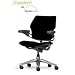 Humanscale Freedom Chair - Color: Smoke, Armrests, Gel Seat, Polished Aluminum with Graphite Shell