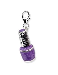Amore Sterling Purple Nail polish Bottle Theme Charm