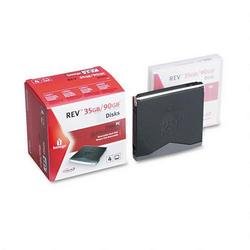 REV&trade; 35GB/90GB Disks with Plastic Jewel Cases & Disk Labels, 4 per Pack (IOM33043) Category: Tape Media