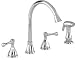 Gerber Abigail 42817 Double Handle Kitchen Cast Spout Faucet with 8-1/8 Spout Reach, Ceramic Disc Cartridge, Side Spray and Contemporary Styling: Chrome