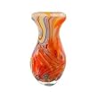 Hand Blown Rainbow Swirl Art Glass Vase 10" tall