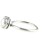 Bask Twisted White Pearl Ring