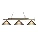 Z-Lite 102703AB-SAB Players 3 Light Billiard Antique Brass