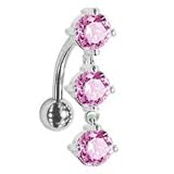 PINK PASSION ETERNITY Reverse Dangle Navel Belly Button Rings