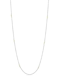 Mizuki Oxidized Silver Chain Necklace with 14k Gold Beads, 40"