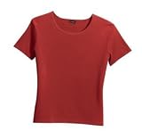 Hanes Silver for Her - Classic Fit Rib T Red-L