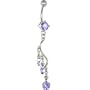 Tanzanite Cubic Zirconia Bell Charm Drop Belly Ring