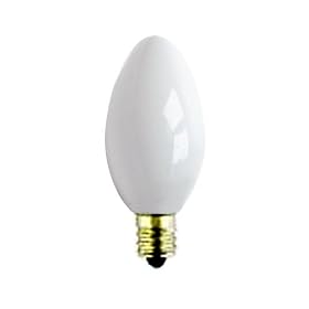 5 Watt C7 Ceramic White Replacement Light Bulb/ Christmas and Holiday Bulb