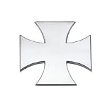 Chrome Emblem Car Decal West Coast Choppers / Maltese Cross Self Adhesive Badge Sign 60X60mm
