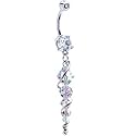 Handcrafted Austrian Crystal Sterling Icicle Drop Belly Ring