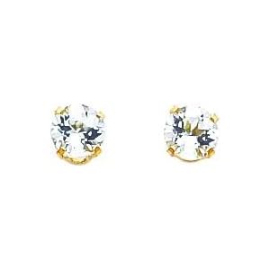 14K Yellow Gold Aquamarine March Earrings Jewelry by FindingKing