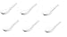 Set of 6 White Porcelain Soup Salad Spoons - 5 Inches