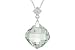 11 Carat Green Amethyst and Diamond Sterling Silver Pendant w/ Chain