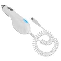 Alcatel 871a Premium Quality Blue Led 12 Volt Socket Car Charger Adapter White