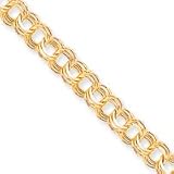 10k Triple Link Charm Bracelet - 8 Inch