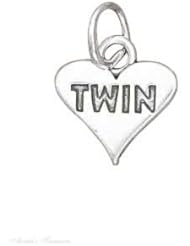 Sterling Silver Love My "TWIN" Heart Charm