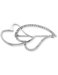 Sterling Silver CZ Heart Pin