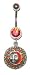 Sun and Face Belly Button Ring with Tiny Stars