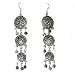 Handmade Earrings In Sterling Silver Indian Style 4 inches (ers206)