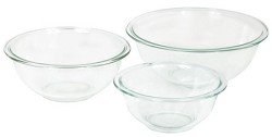 Pyrex Prepware 3-Piece Mixing Bowl Set, Clear