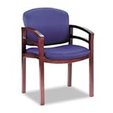 Hon 2112 Invitation Series Wood Guest Chair, Indigo Fabric/Mahogany