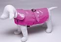 Dog Rain Slicker Reversible Raincoat Pink to Black Vinyl XS
