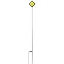 Lifesafe 4-Ft. Black Steel Driveway Marker - Lime Reflector