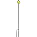 Outdoor Living : Lifesafe 4-Ft. Black Steel Driveway Marker - Lime Reflector